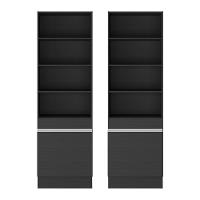 Armário/estante Escritório 2 Portas Multimóveis Mp7000 Preto/branco Preto/branco