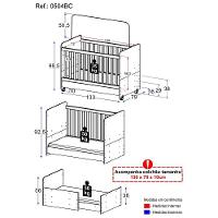 Berço Americano 3 Em 1 Com Colchão Incluso 0504bc Multimóveis Branco Branco - 5