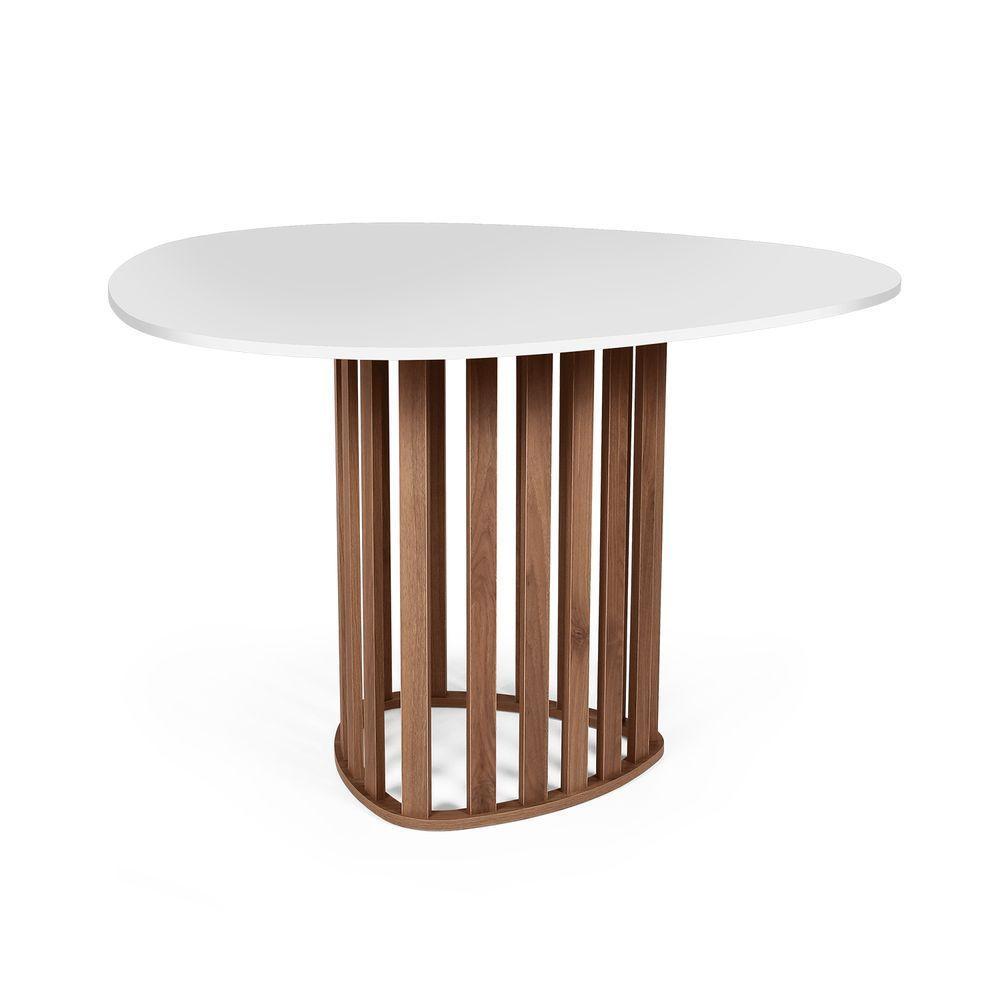 Mesa De Jantar Orgânica 4 Lugares 120x118cm Branco/noronha - Straub Web - 3