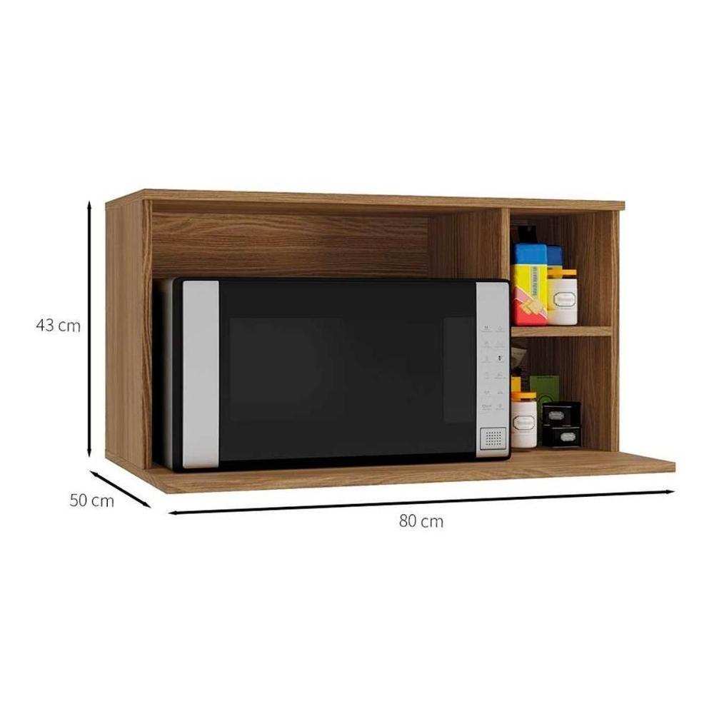 Nicho de Cozinha Modulado Botanic M639 p/ Microondas Nogueira - Kappesberg - 4