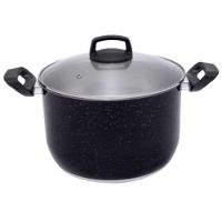 Caldeirão De Aluminio Tampa De Vidro 6.7litros Nº24 Preto - 1