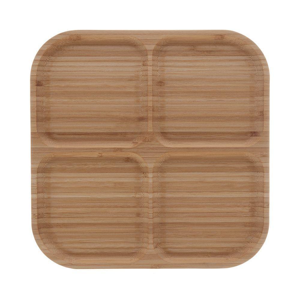 Petisqueira De Bambu Com 4 Divisórias Quadrada - 2