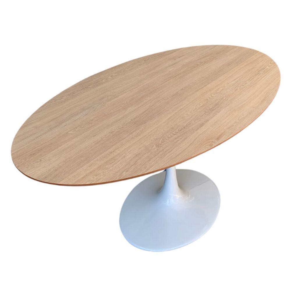 Mesa De Jantar Tulipa Saarinen 160x90cm Base Branca Tampo Jade - 2