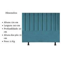 Cabeceira Estofada Cama Box Queen 160 Cm Sophia Carla Suede Cor:azul Turquesa - 3
