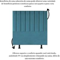 Cabeceira Estofada Cama Box Queen 160 Cm Sophia Carla Suede Cor:azul Turquesa - 6