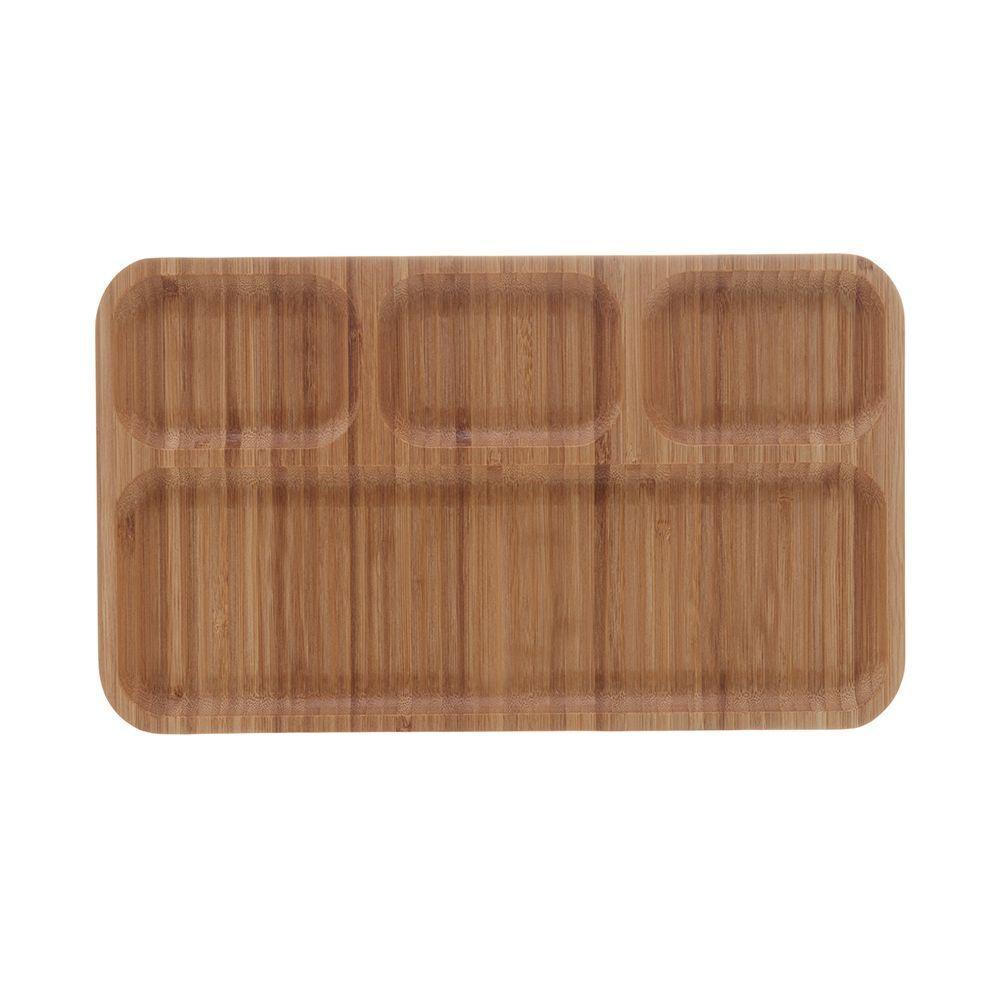 Petisqueira De Bambu Com 4 Divisórias Retangular - 3