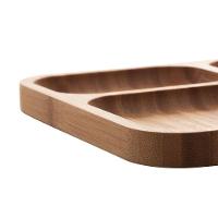 Petisqueira De Bambu Com 4 Divisórias Retangular