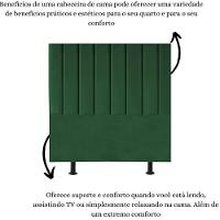 Cabeceira Estofada Cama Box Casal 140 Cm Sophia Carla Suede Cor:verde Musgo - 7