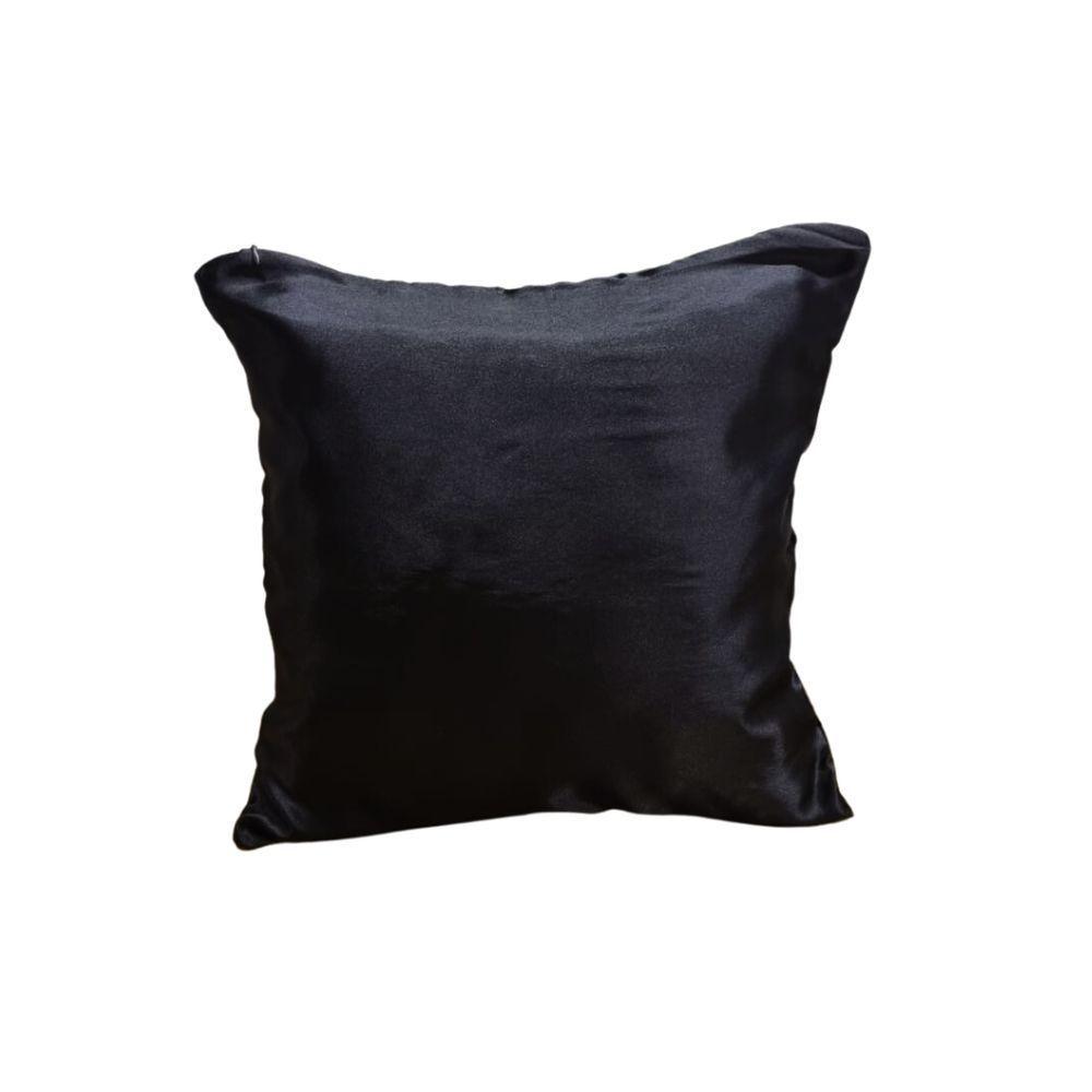 Kit 4 Capa Almofadas Cetim 35x35 Luxo Ziper Invisivel - Magic Enxovais Preto - 2