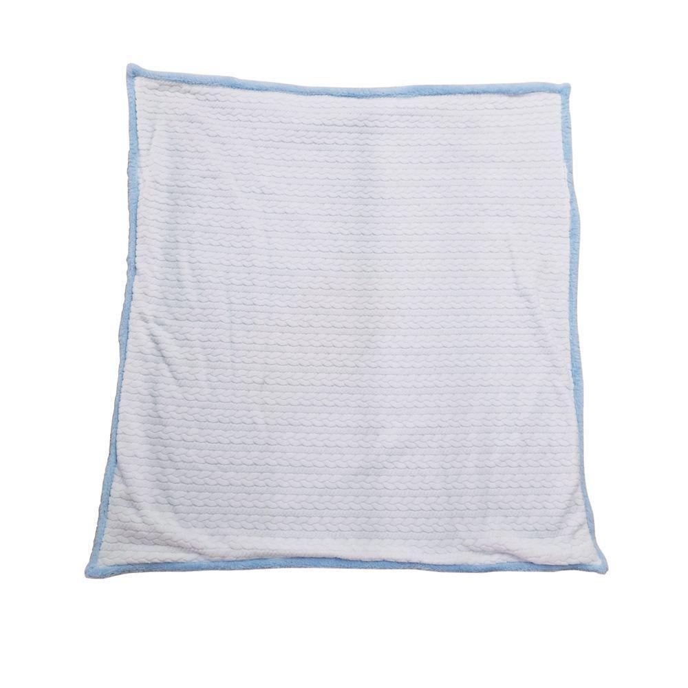 Manta Bebe Dupla Face 80x80cm - Magic Enxovais Azul - 3