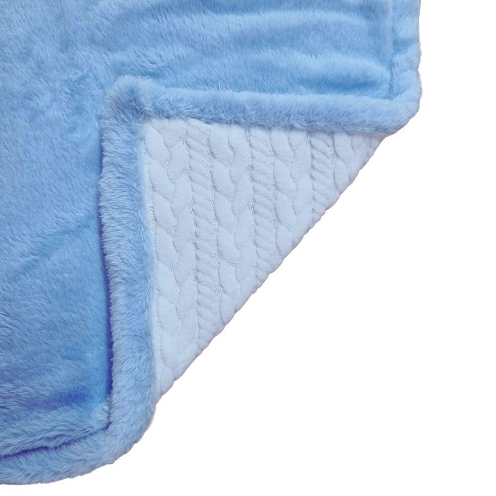 Manta Bebe Dupla Face 80x80cm - Magic Enxovais Azul - 4