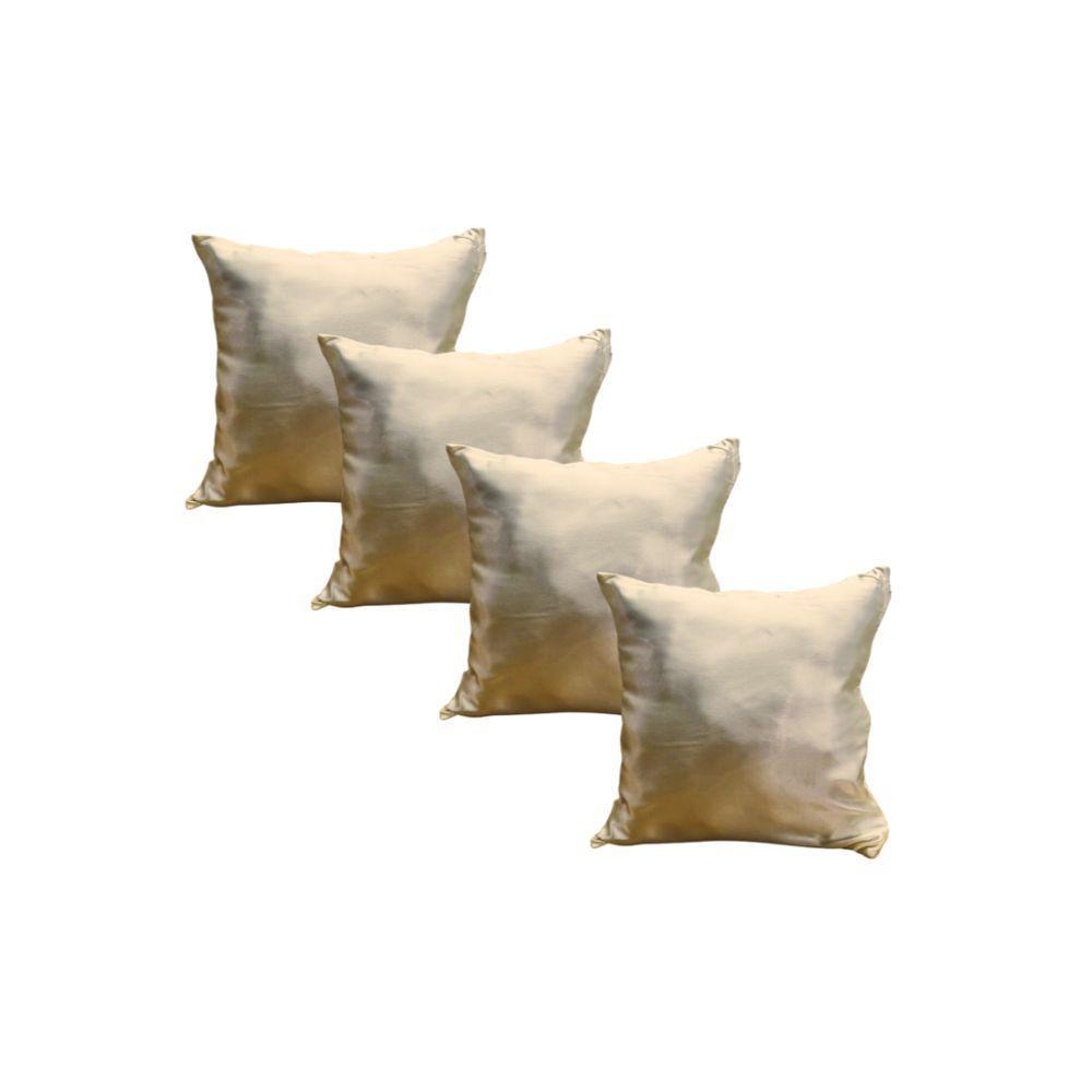 Kit 4 Capa Almofadas Cetim 35x35 Luxo Ziper Invisivel - Magic Enxovais Perola - 1