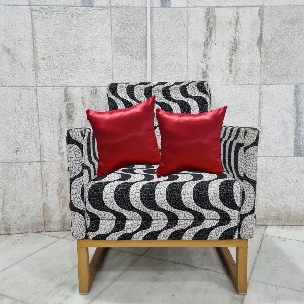 Kit 4 Capa Almofadas Cetim 35x35 Luxo Ziper Invisivel - Magic Enxovais Vermelho - 4