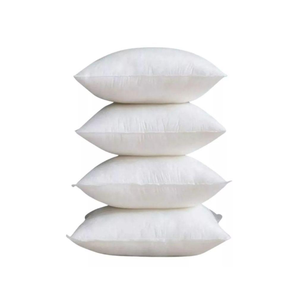 Kit 4 Enchimentos Almofada Refil Percal Branco 180 Fios 100% Algodão Com Fibra Siliconada 50x50 - 1