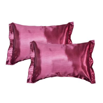 Par Fronhas Cetim Seda Luxo Antifrizz 50x70cm - Magic Enxovais Vinho
