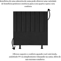 Cabeceira Estofada Cama Box Queen 160 Cm Sophia Carla Suede Cor:preto - 2