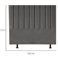 Cabeceira Estofada Cama Box Queen 160 Cm Sophia Carla Suede Cor:cinza Escuro - 3