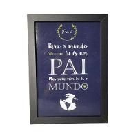 Quadro Decorativo Pai Em Mdf Para Quarto/sala (33x24,5) Preto - Quadro 5 - 1