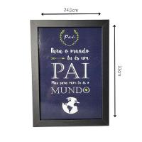 Quadro Decorativo Pai Em Mdf Para Quarto/sala (33x24,5) Preto - Quadro 5 - 2