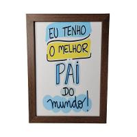 Quadro Decorativo Pai Em Mdf Para Quarto/sala (33x24,5) Marrom - Quadro 1 - 1