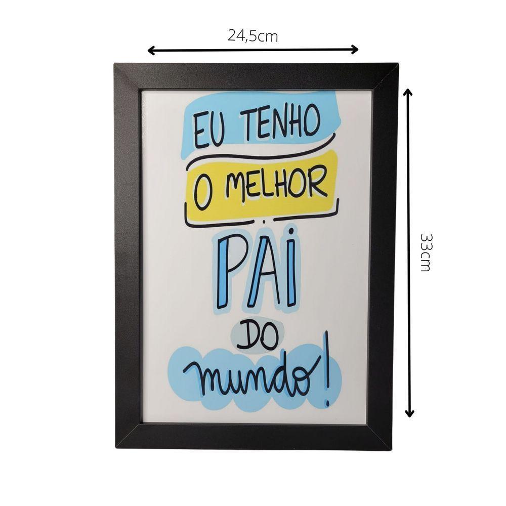 Quadro Decorativo Pai Em Mdf Para Quarto/sala (33x24,5) Preto - Quadro 1 - 2
