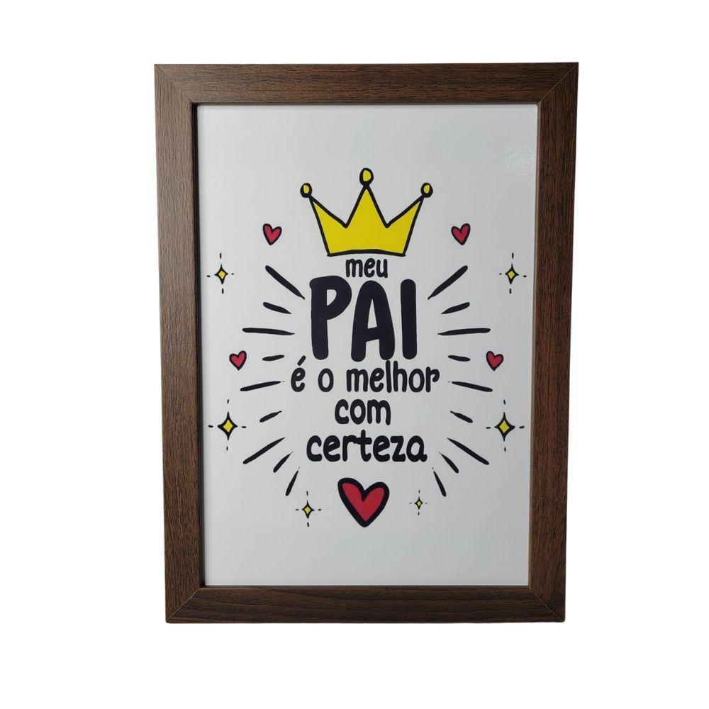 Quadro Decorativo Pai Em Mdf Para Quarto/sala (33x24,5) Marrom - Quadro 4 - 1