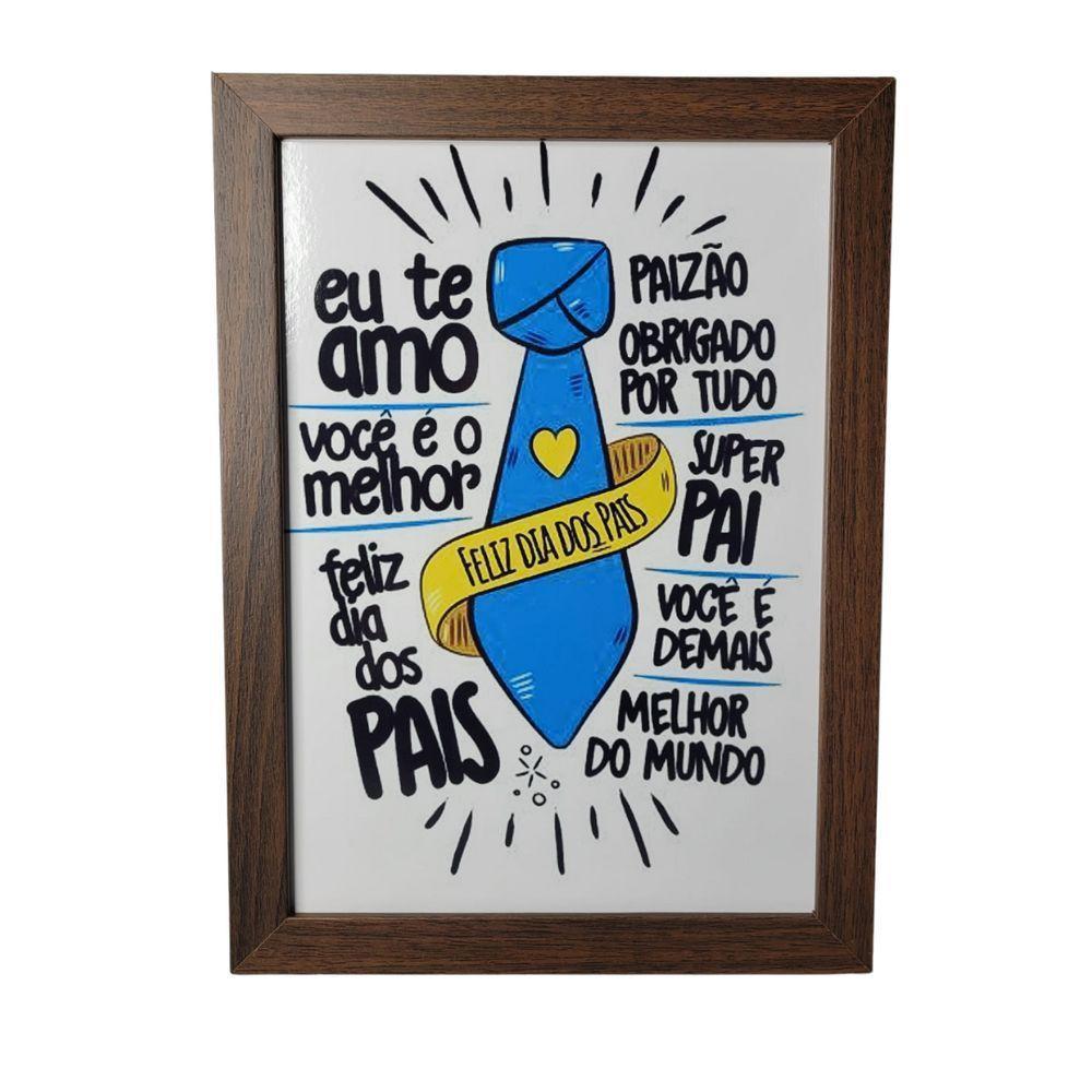 Quadro Decorativo Pai Em Mdf Para Quarto/sala (33x24,5) Marrom - Quadro 3 - 1