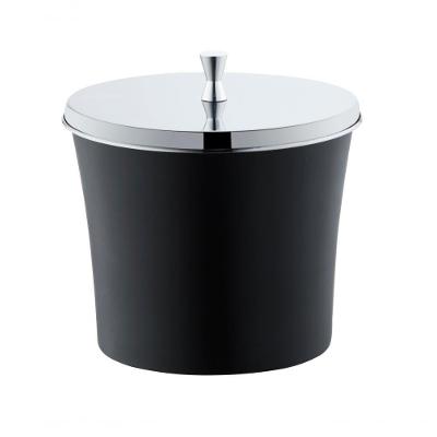 Lixeira De Pia Preto Tampa Cromada 3l Com Aro Interno Casa