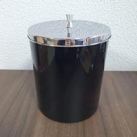 Lixeira 5 Litros Banheiro Cozinha Preto Tampa Aço Inox Forma - 3