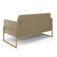 Sofá Namoradeira Com 2 Poltronas Base Industrial Alta Dourado Marisa Suede D03 - D\'rossi Cor Marrom Rato - 6
