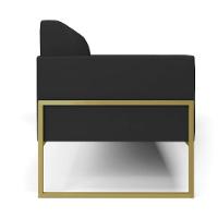 Sofá Namoradeira Base Industrial Alta Dourado Marisa Veludo Preto D03 - D\'rossi - 5