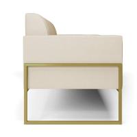 Sofá Namoradeira Base Industrial Alta Dourado Marisa Corino Bege D03 - D\'rossi