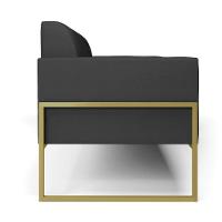 Sofá Namoradeira Base Industrial Alta Dourado Marisa Corino Preto D03 - D\'rossi - 5