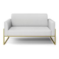 Sofá Namoradeira Base Industrial Alta Dourado Marisa Linho D03 - D\'rossi Cor A05 Cinza