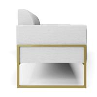 Sofá Namoradeira Base Industrial Alta Dourado Marisa Linho D03 - D\'rossi Cor A05 Cinza - 6