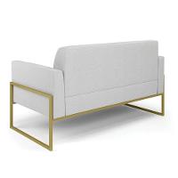 Sofá Namoradeira Com 2 Poltronas Base Industrial Alta Dourado Marisa Linho D03 - D\'rossi Cor A05 Cinza - 5