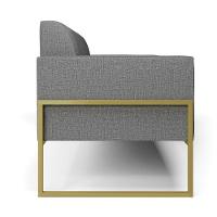 Sofá Namoradeira Base Industrial Alta Dourado Marisa Linho D03 - D\'rossi Cor A26 Grafite - 2