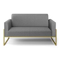 Sofá Namoradeira Base Industrial Alta Dourado Marisa Linho D03 - D\'rossi Cor A26 Grafite - 7