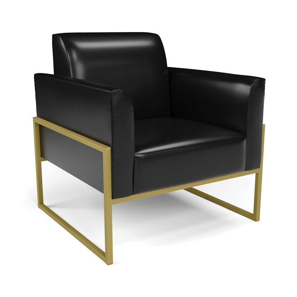 Sofá Namoradeira Com 2 Poltronas Base Industrial Alta Dourado Marisa Corano Preto D03 - D\'rossi - 2
