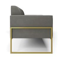 Sofá Namoradeira Base Industrial Alta Dourado Marisa Suede D03 - D\'rossi Cor Grafite - 7