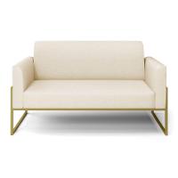 Sofá Namoradeira Base Industrial Alta Dourado Marisa Linho D03 - D\'rossi Cor A19 Bege - 3