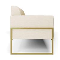 Sofá Namoradeira Base Industrial Alta Dourado Marisa Linho D03 - D\'rossi Cor A19 Bege - 5