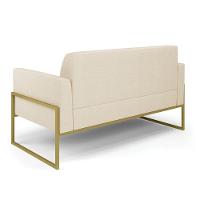 Sofá Namoradeira Base Industrial Alta Dourado Marisa Linho D03 - D\'rossi Cor A19 Bege - 6