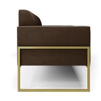 Sofá Namoradeira Base Industrial Alta Dourado Marisa Suede D03 - D\'rossi Cor Marrom - 5