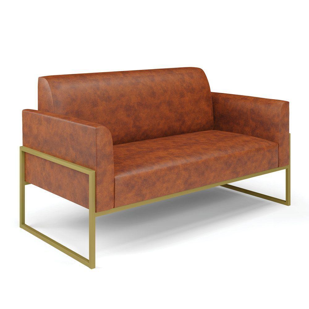 Sofá Namoradeira Com Poltrona Base Industrial Alta Dourado Marisa Corano Nozes D03 - D\'rossi - 7