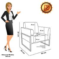 Sofá Namoradeira Com 2 Poltronas Base Industrial Alta Dourado Marisa Veludo Preto D03 - D\'rossi - 3