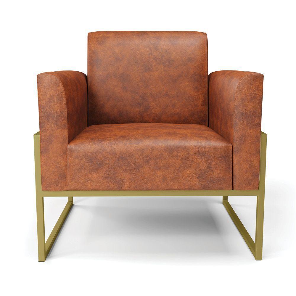 Kit 2 Poltronas Base Industrial Alta Dourado Marisa Corano D03 - D\'rossi Cor Nozes - 4