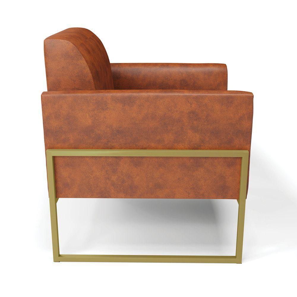 Kit 2 Poltronas Base Industrial Alta Dourado Marisa Corano D03 - D\'rossi Cor Nozes - 7