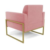 Poltrona Base Industrial Alta Dourado Marisa Suede D03 - D\'rossi Cor Rose - 7