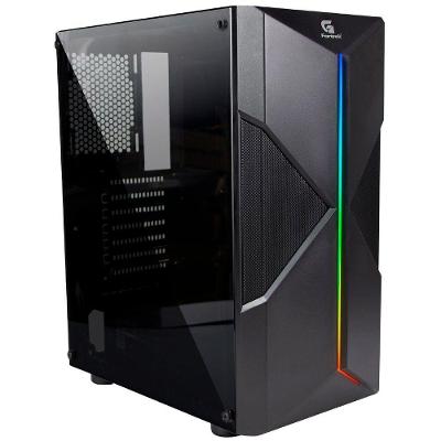 Gabinete Gamer Fortrek Holt, Mid Tower, Atx, Rgb, Lateral Em Acrílico, Usb 3.0, Preto